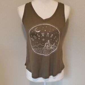Harry Potter Hogwarts Olive Tank Top